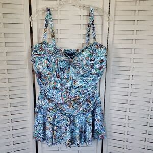 Colorful Patterned Tankini Top